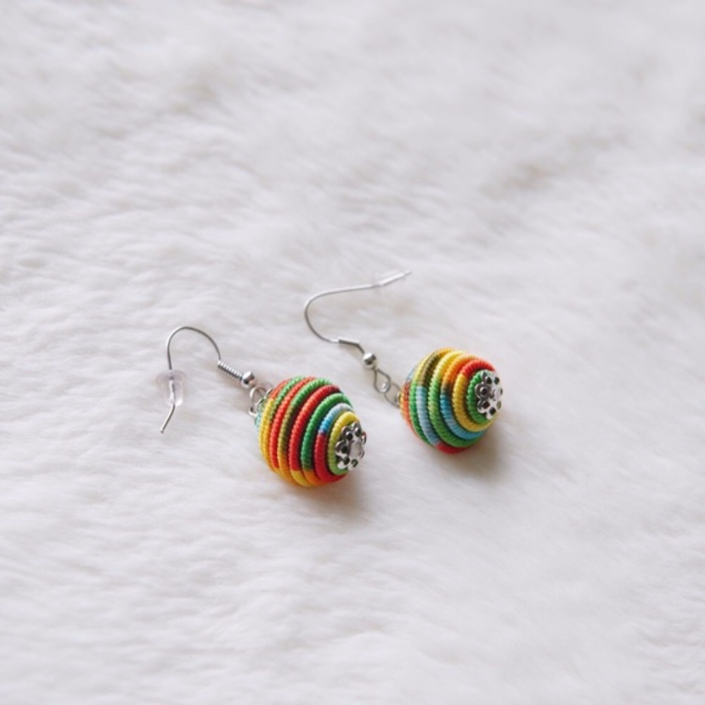 Rainbow Ball Earrings